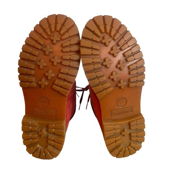 Timberland Red Water Proof Boots with Floral Embroidery **Runs Slightly Small** - Picture 6 of 8
